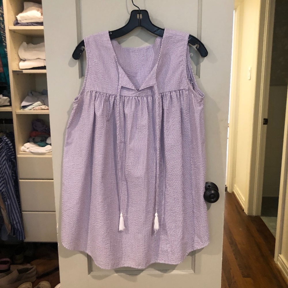 NWOT: Seersucker lavender top/sundress (S)